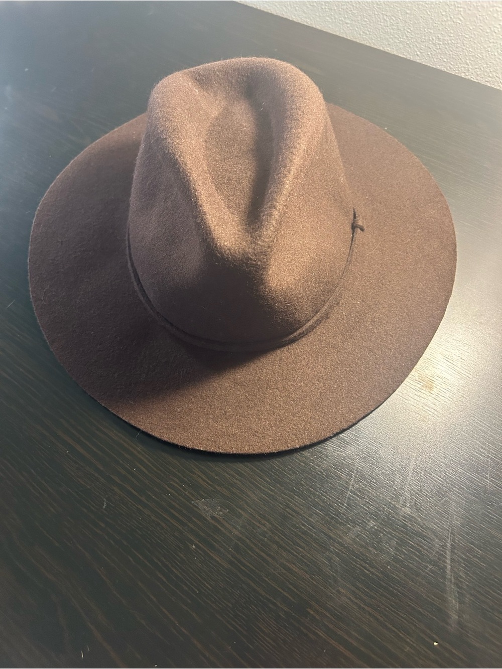 J.Crew Womens Brown 100% Wool Wide Brim Fedora Hat Size M/L